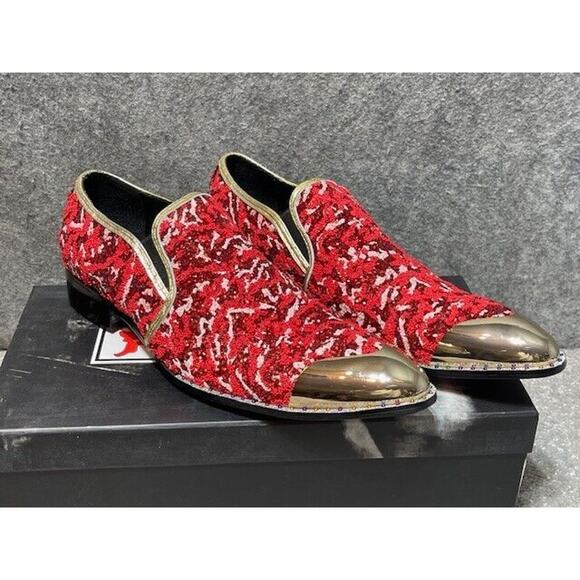 Fiesso by AURELIO GARCIA Dress Shoes Mens 9 FI7016 Graphic Leather Slip On Red main image 9